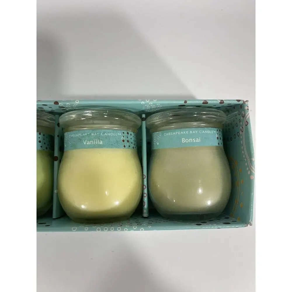 Chesapeake Bay Mini Jars Candle 4 Set‎ Sandalwood Rush Bonsai Vanilla Lead Free